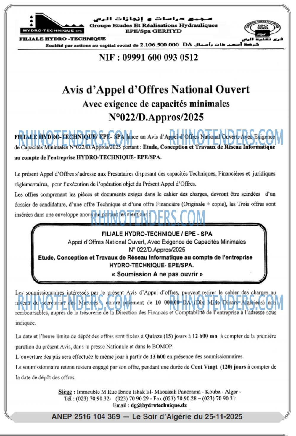 LE SOIR D'ALGERIE