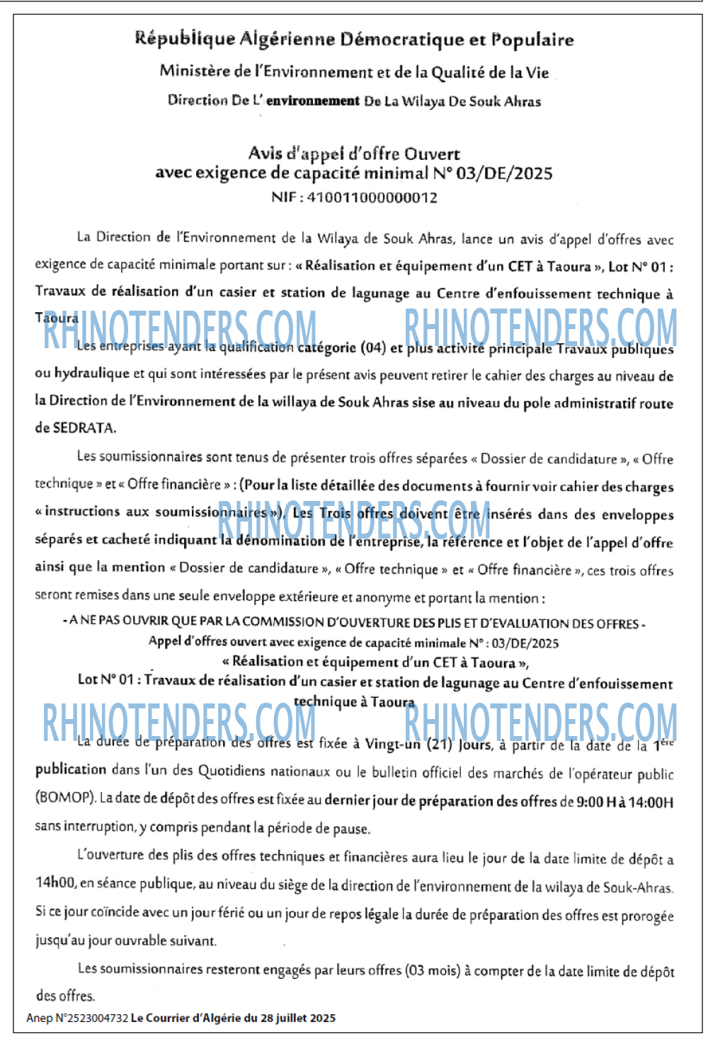 Le Courrier d'Algerie