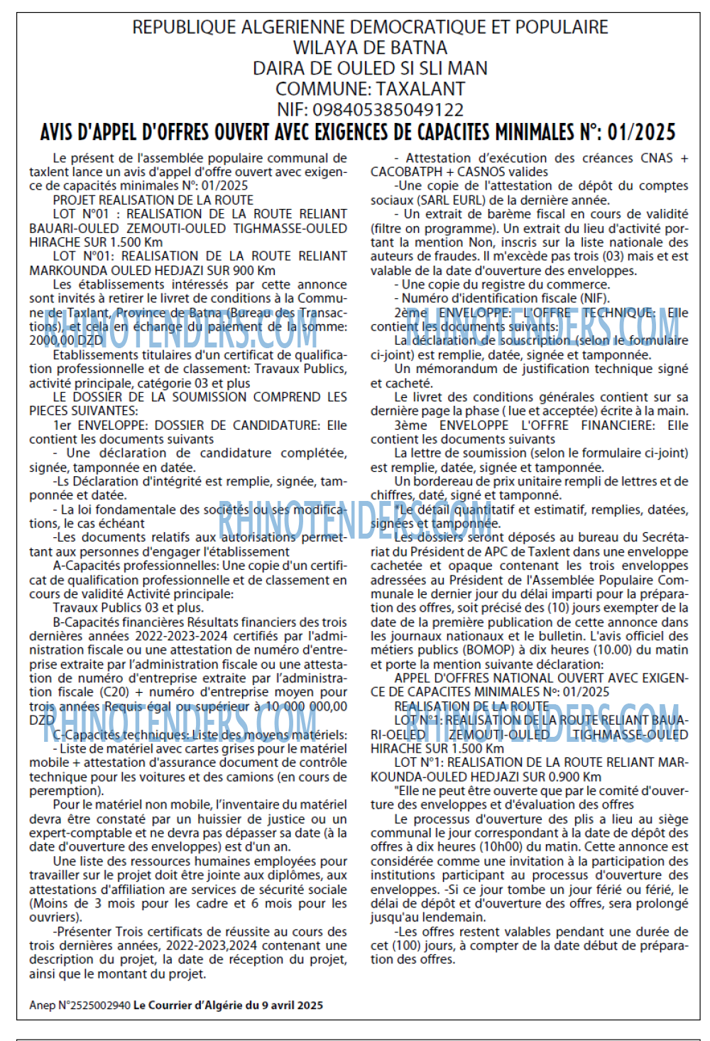 Le Courrier d'Algerie
