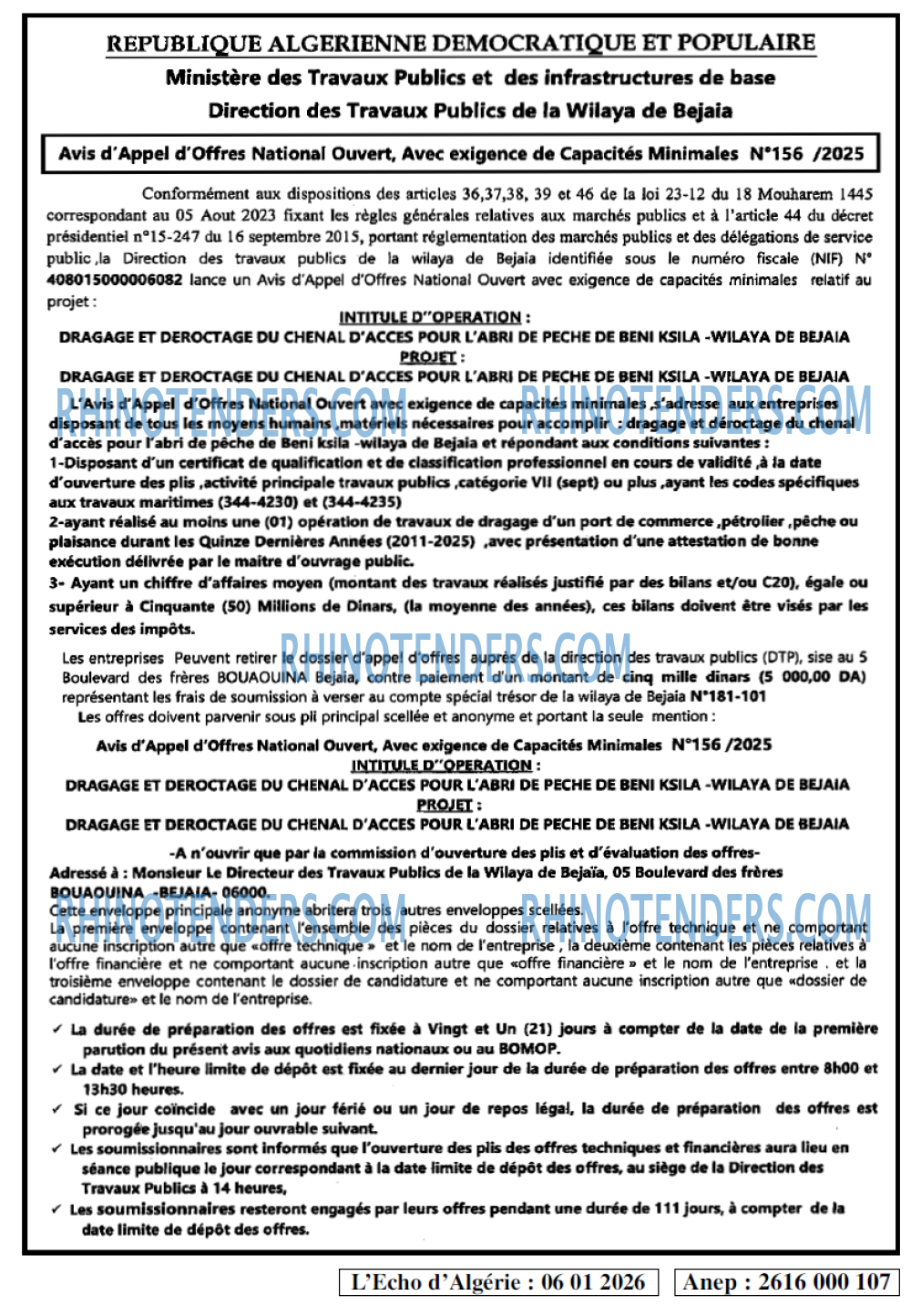 L'ECHO D'ALGERIE