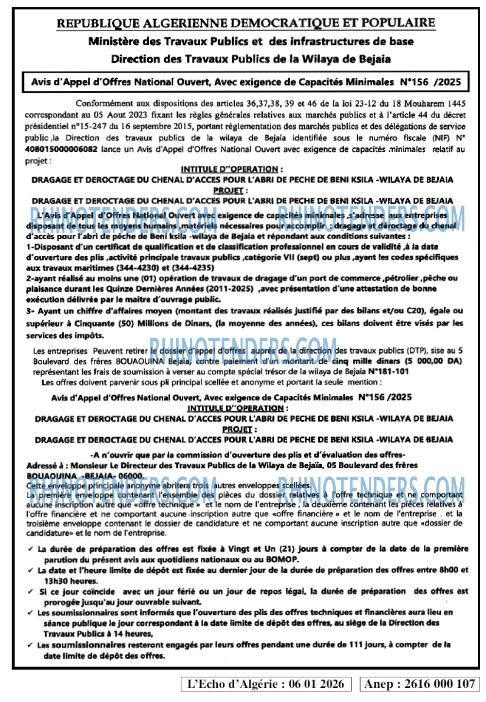 L'ECHO D'ALGERIE