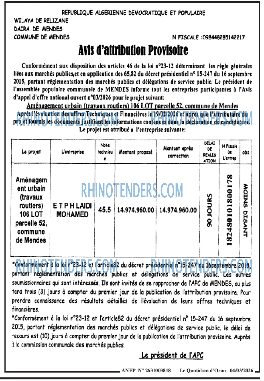 Le Quotidien d'Oran