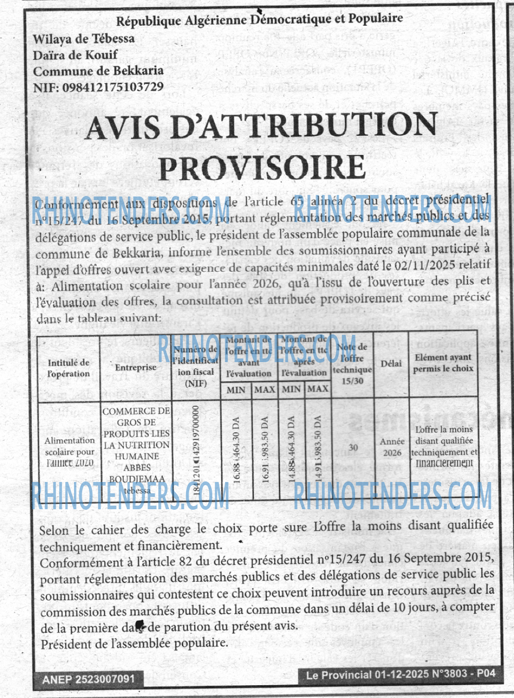 LE PROVINCIAL