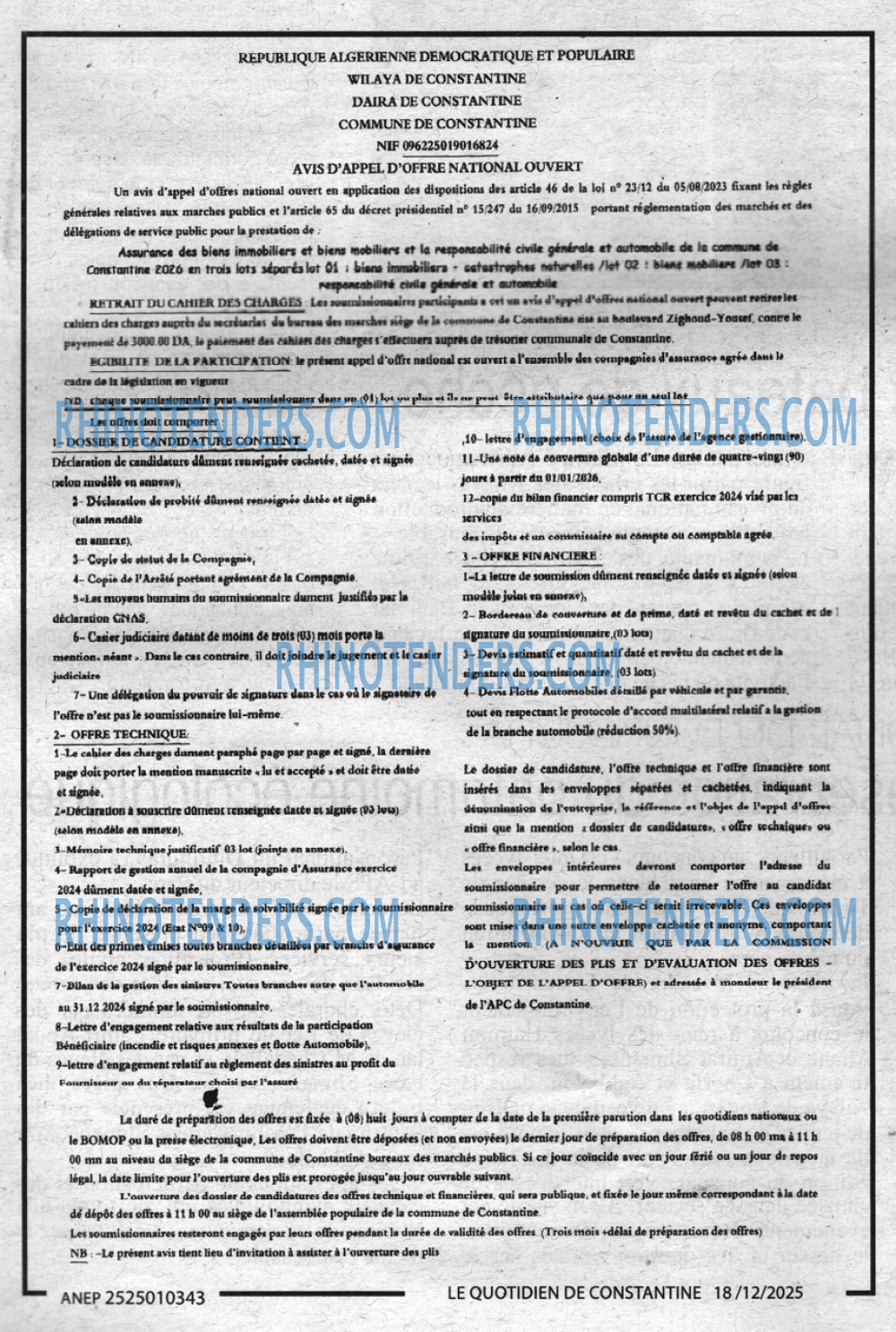 LE QUOTIDIEN DE CONSTANTINE