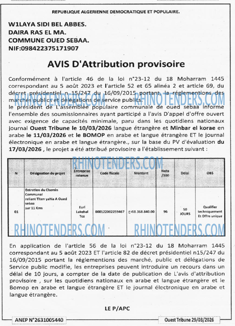 ouest TRIBUNE