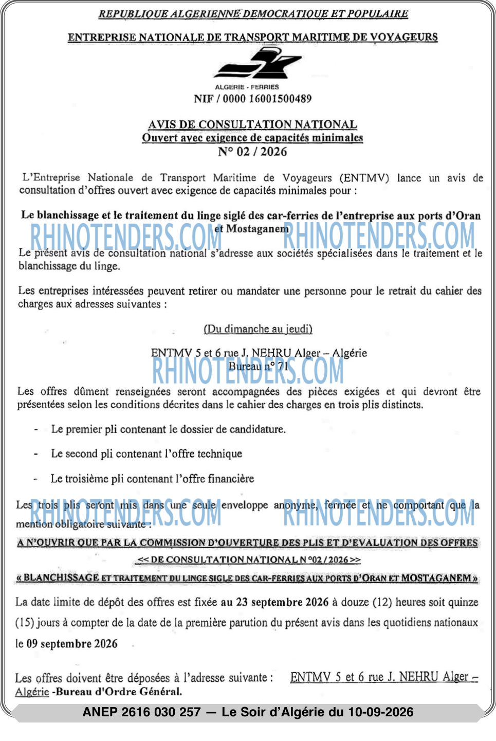 LE SOIR D'ALGERIE