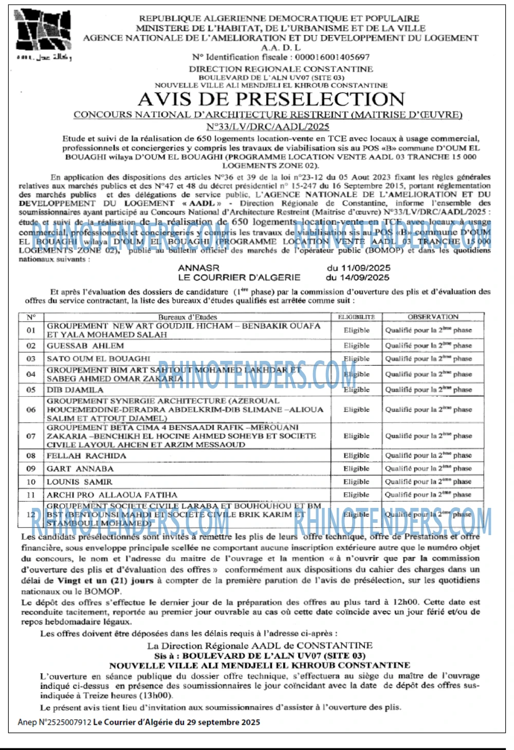 Le Courrier d'Algerie