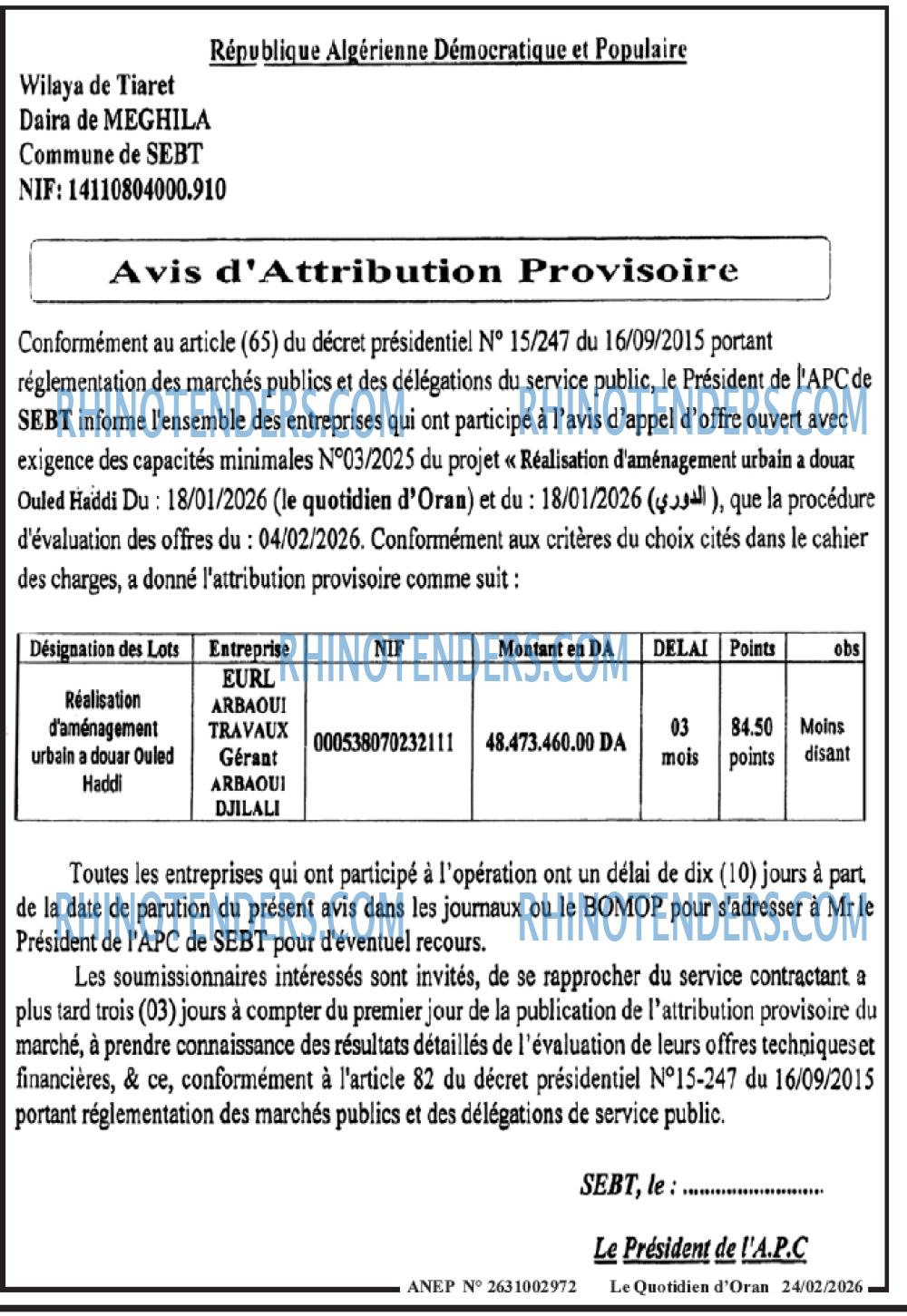 Le Quotidien d'Oran