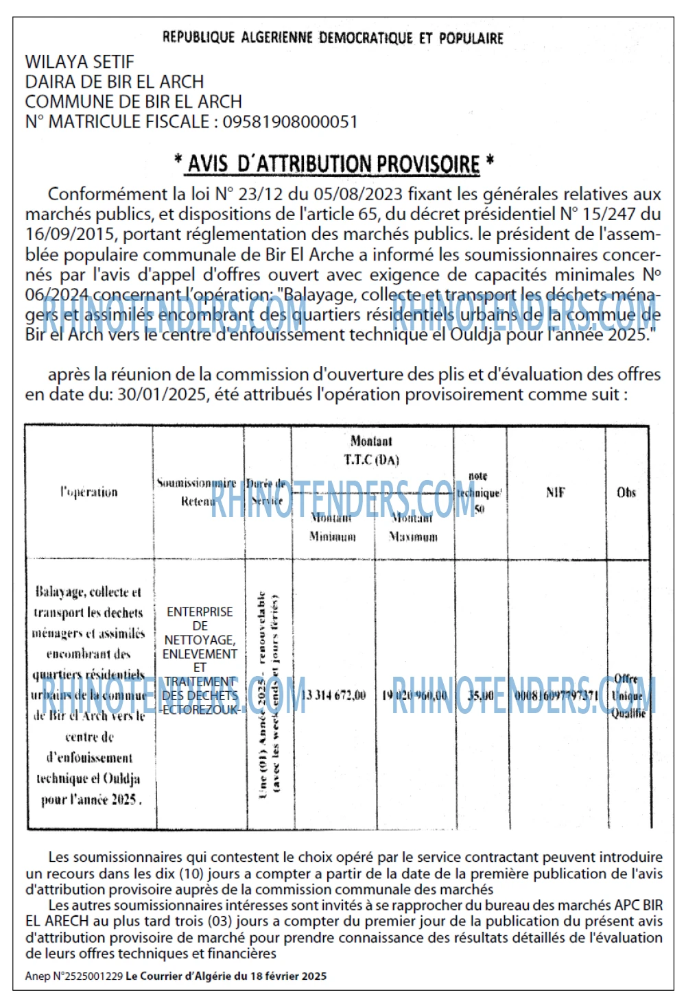 Le Courrier d'Algerie