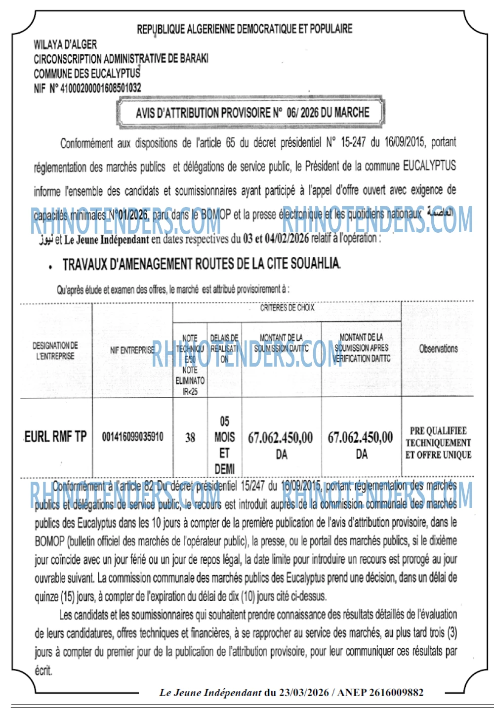 Le jeune indépendant