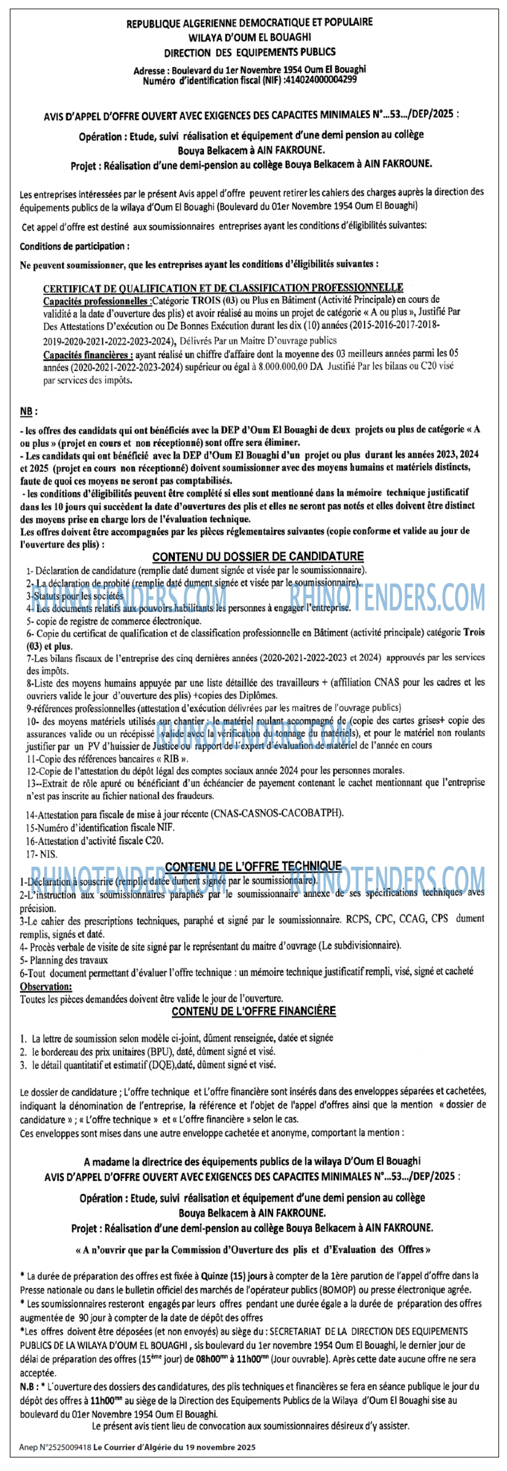 Le Courrier d'Algerie