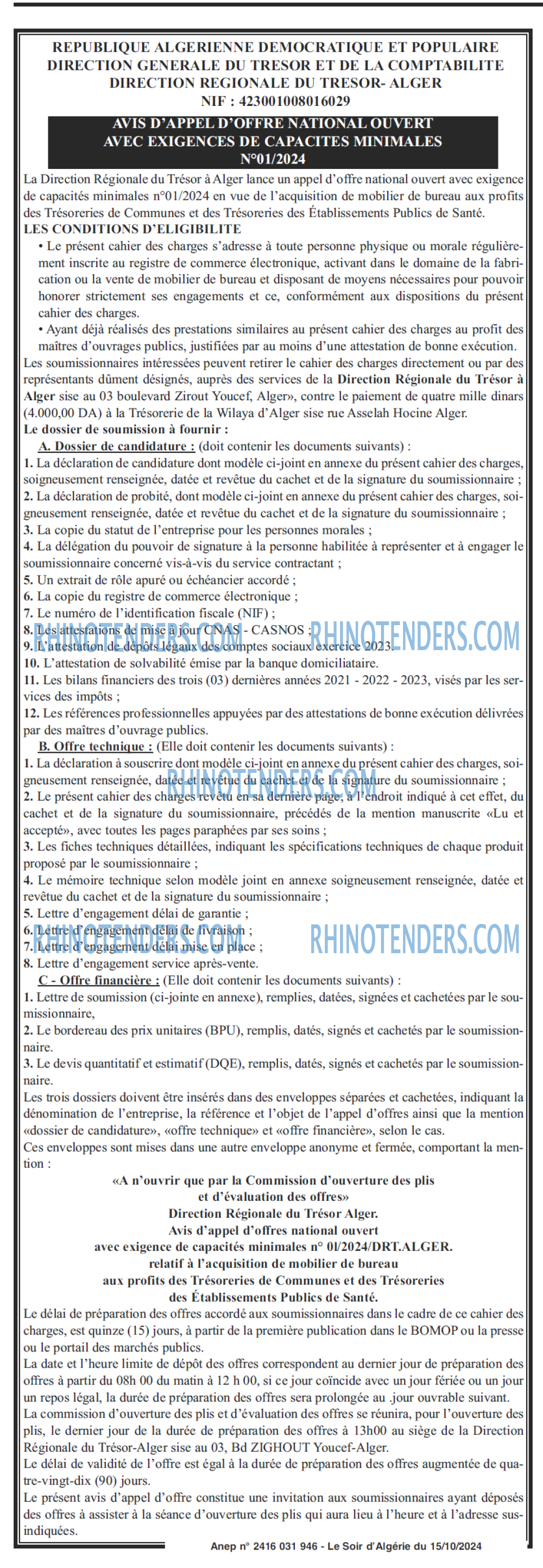 LE SOIR D'ALGERIE