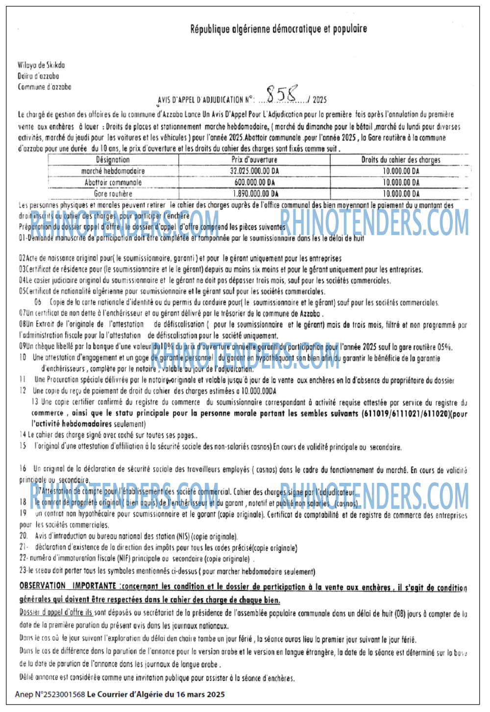 Le Courrier d'Algerie