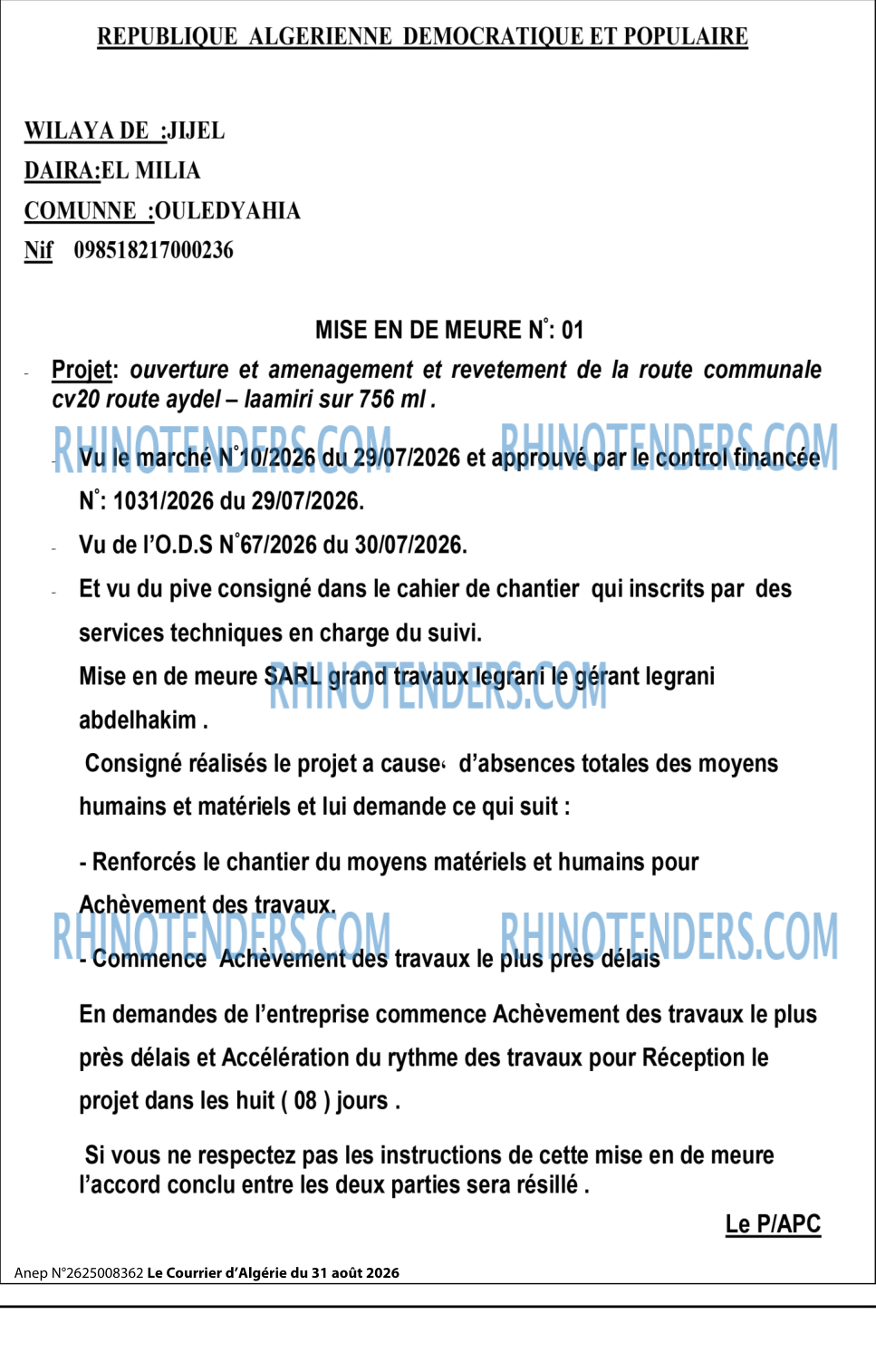 Le Courrier d'Algerie