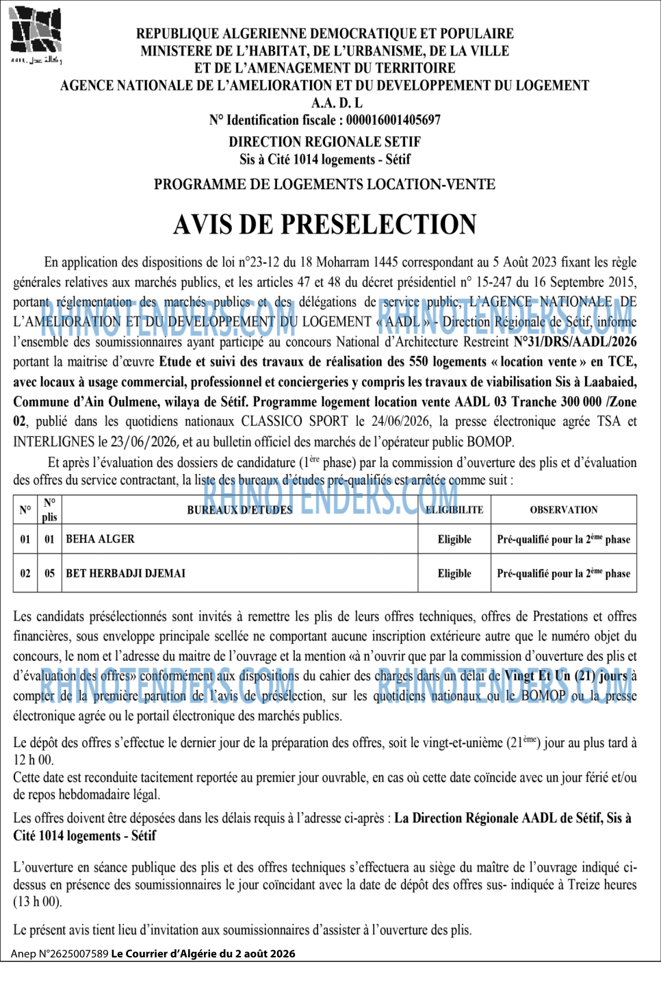 Le Courrier d'Algerie
