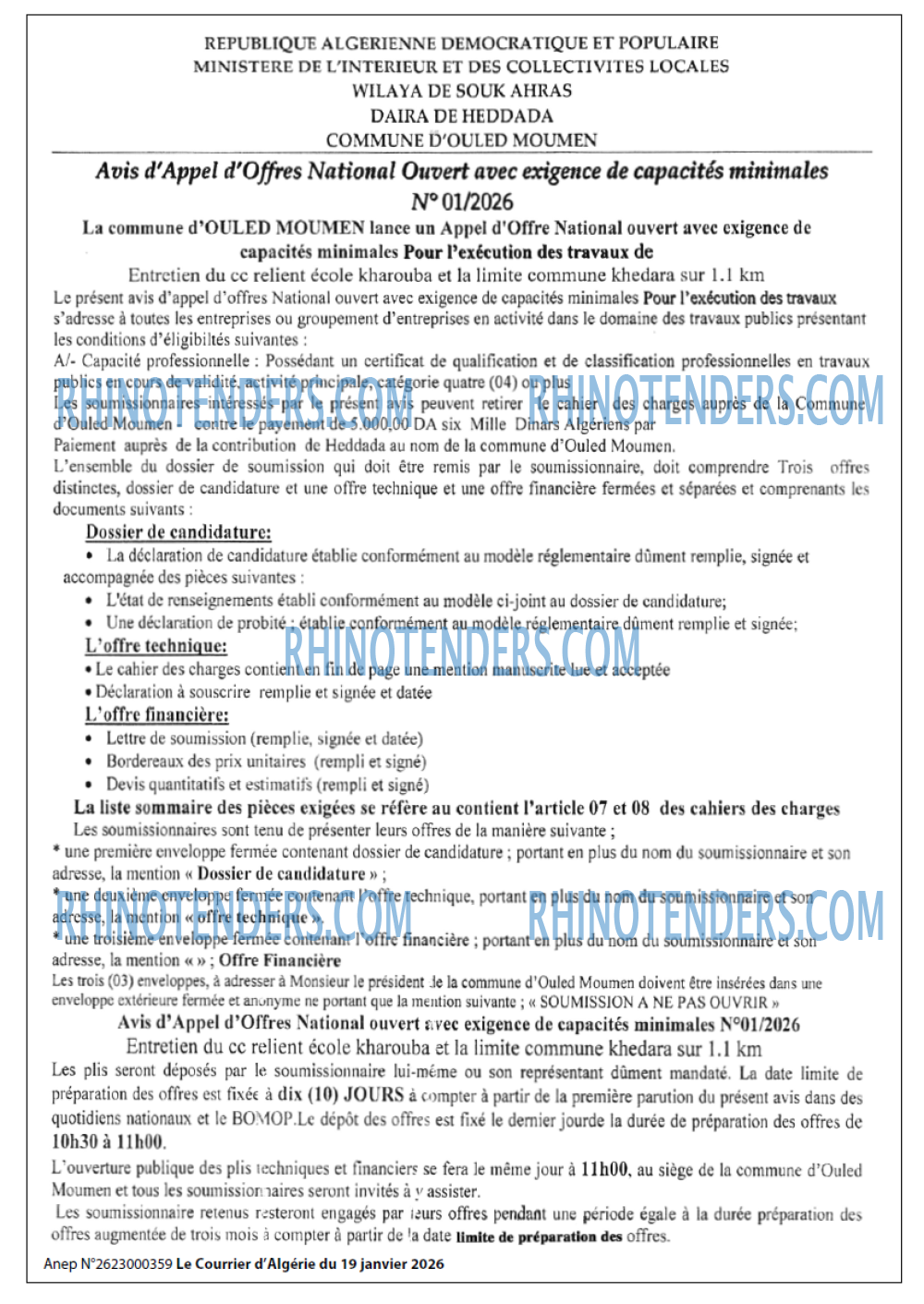 Le Courrier d'Algerie