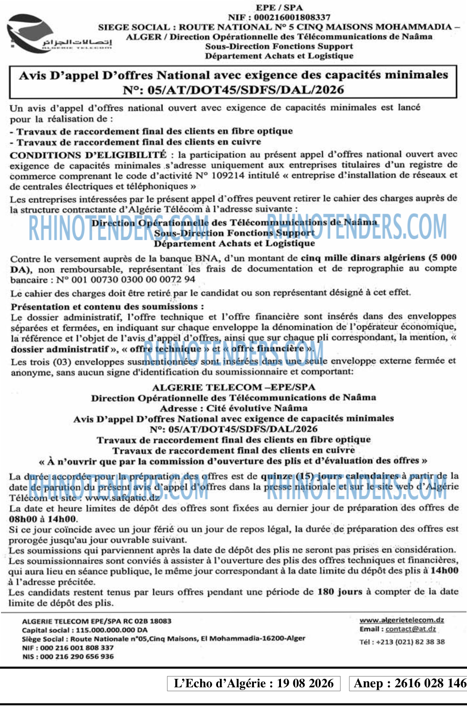 L'ECHO D'ALGERIE