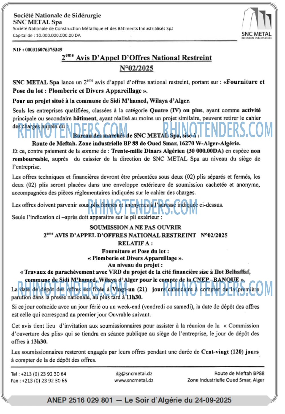 LE SOIR D'ALGERIE
