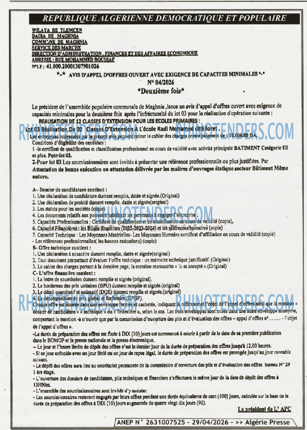 ALGERIE PRESSE