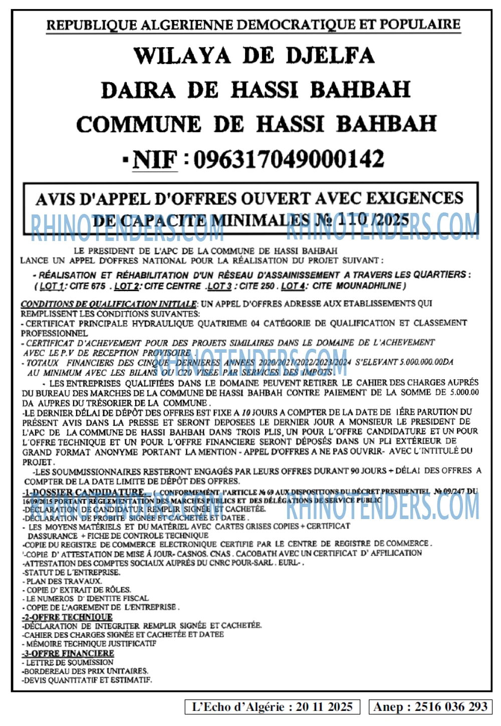 L'ECHO D'ALGERIE