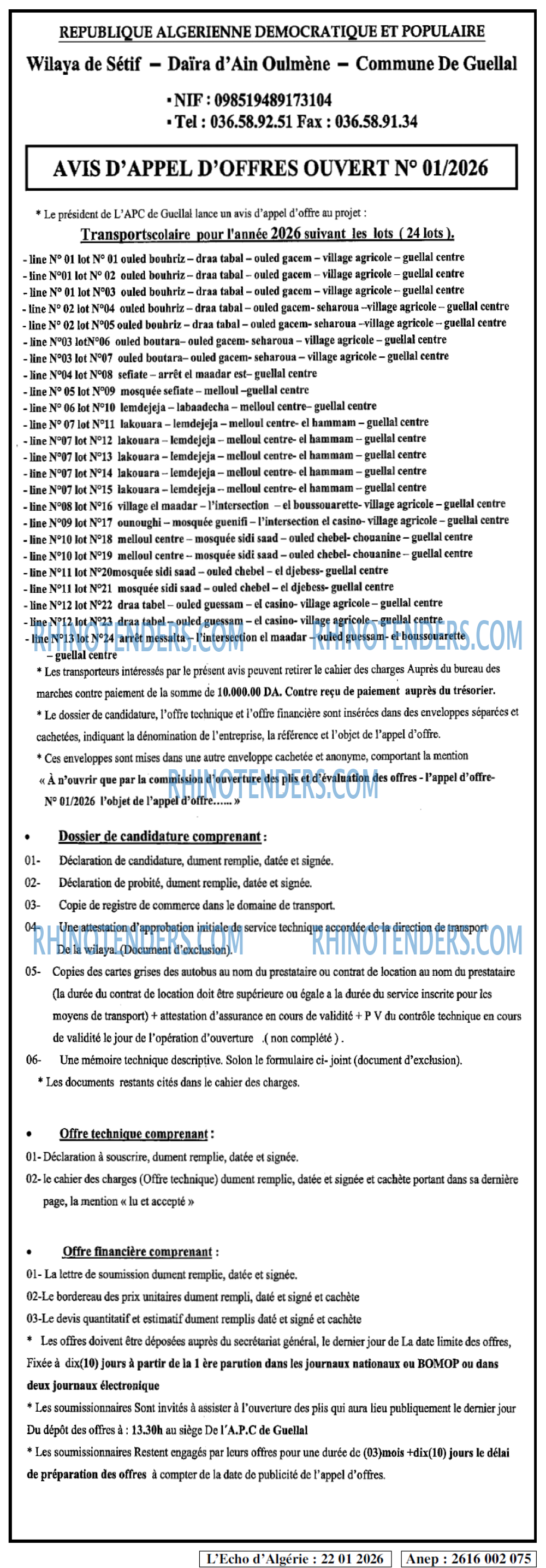 L'ECHO D'ALGERIE