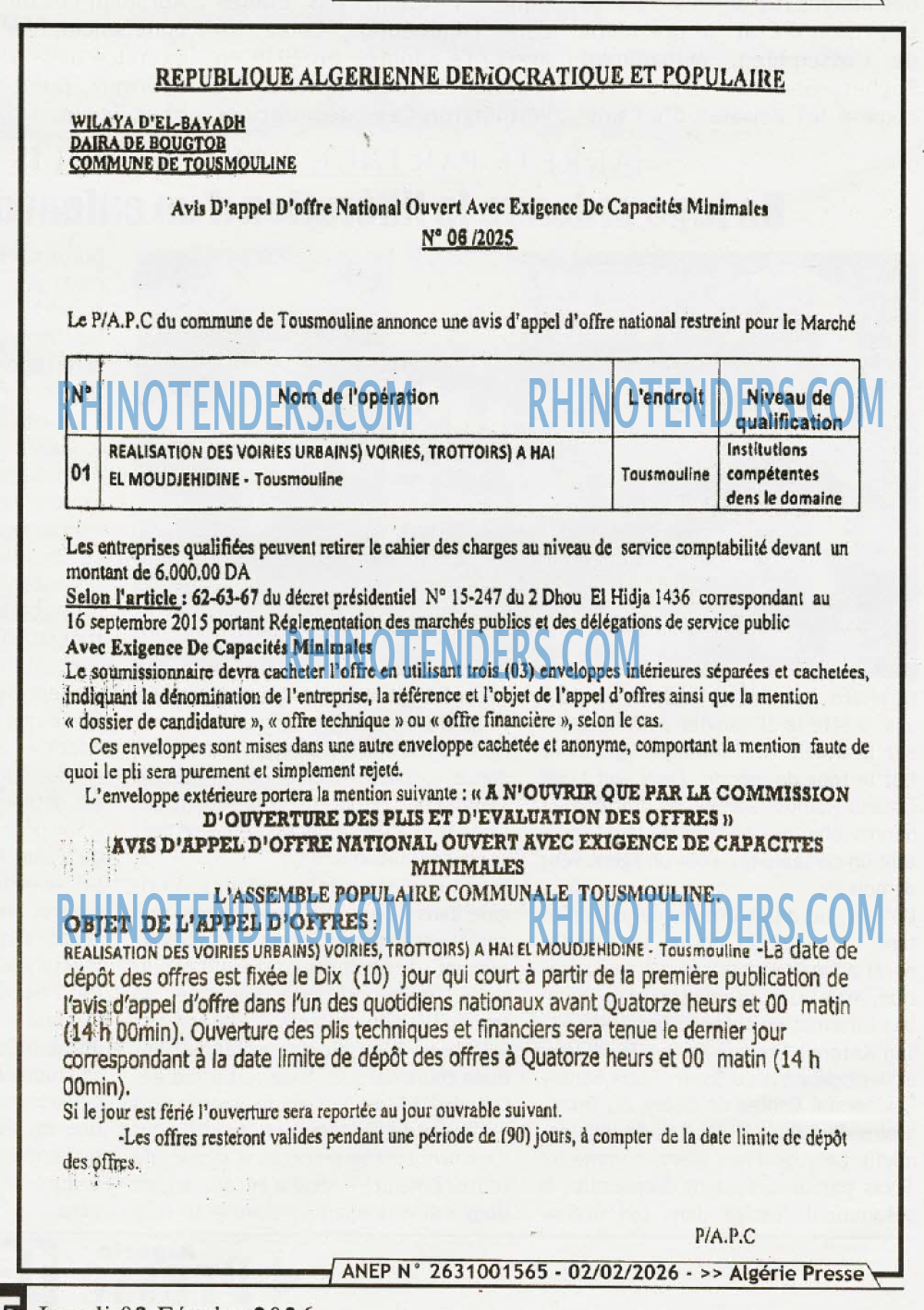 ALGERIE PRESSE