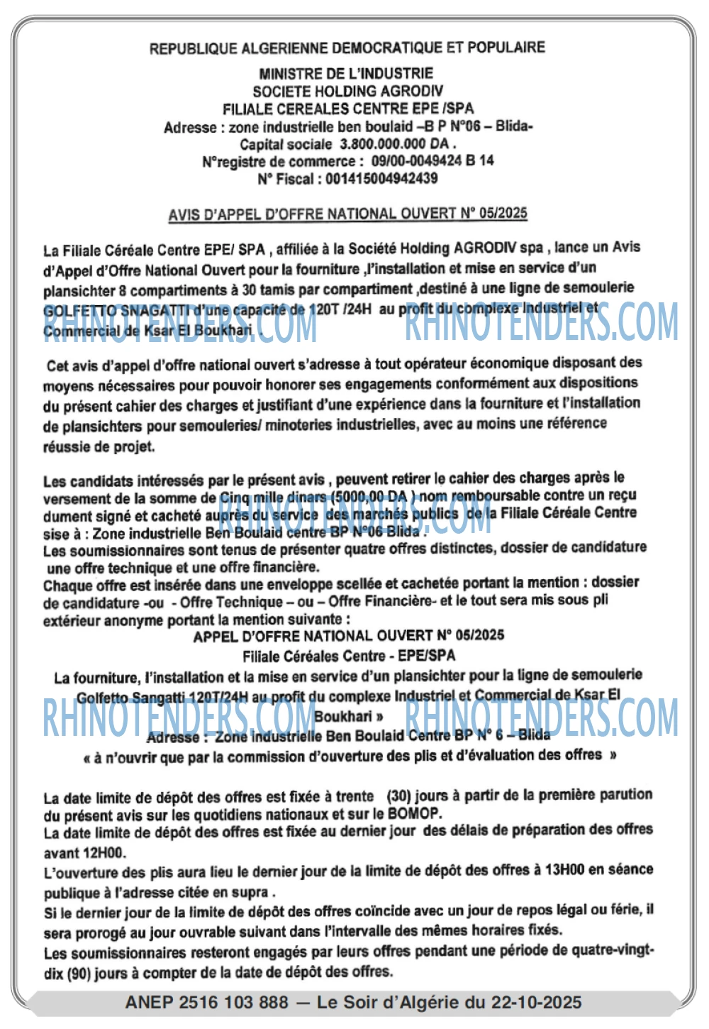 LE SOIR D'ALGERIE