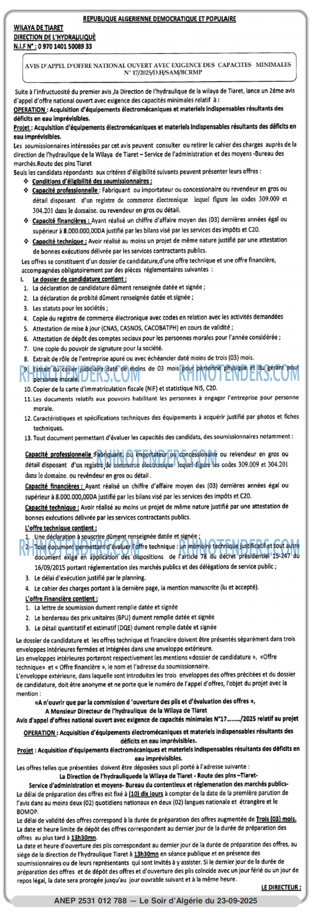 LE SOIR D'ALGERIE