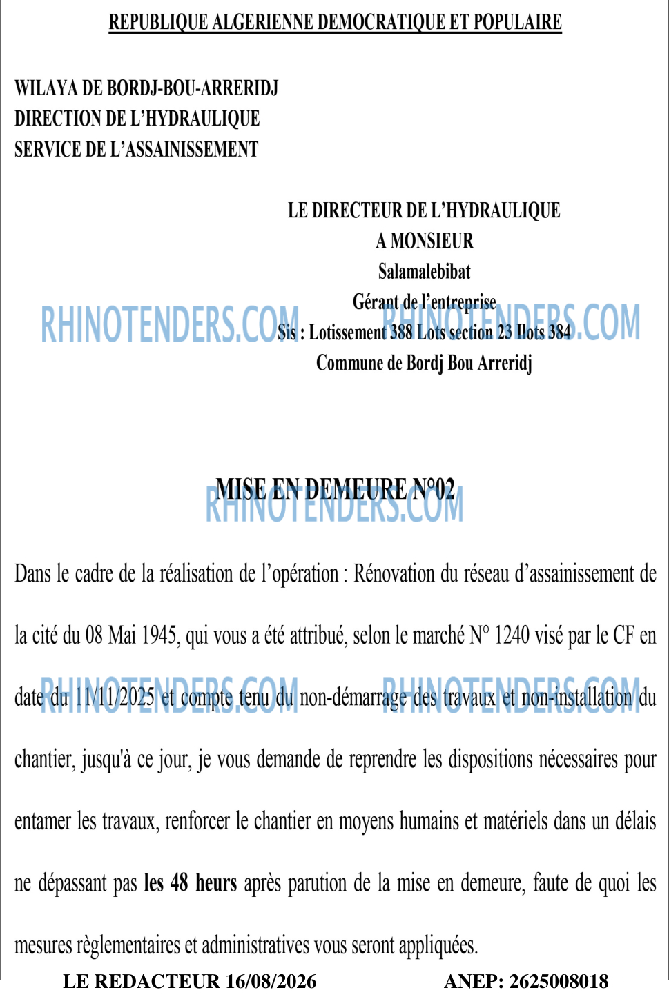 LE REDACTEUR