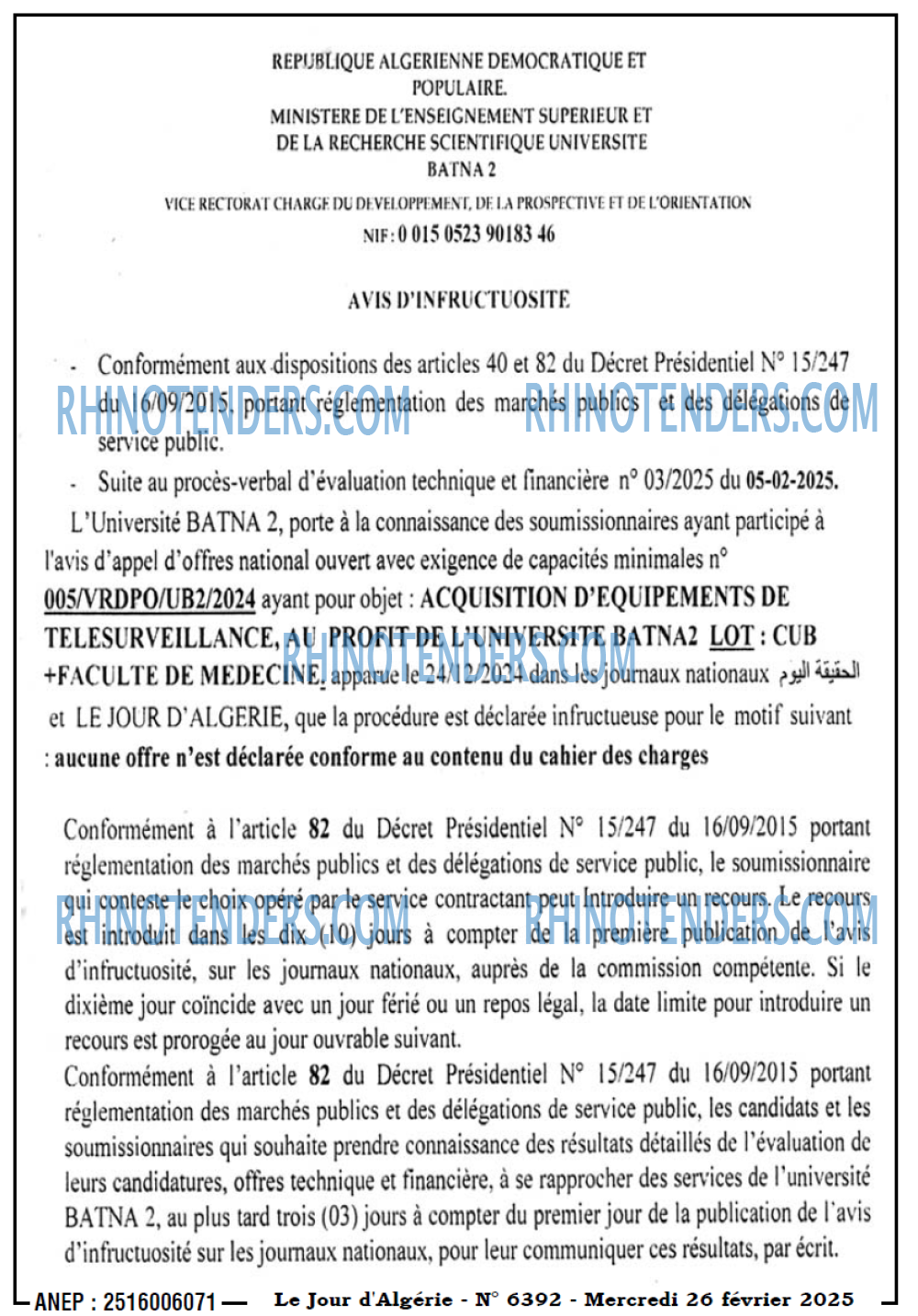 LE SOIR D'ALGERIE
