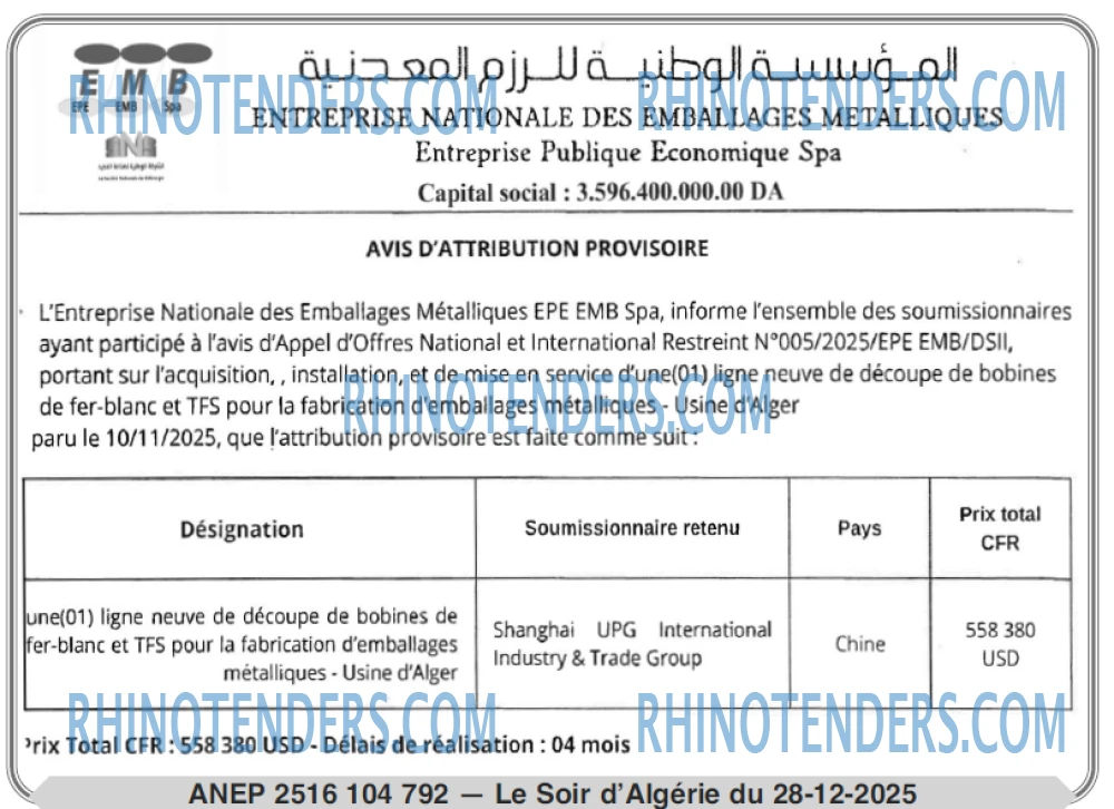 LE SOIR D'ALGERIE