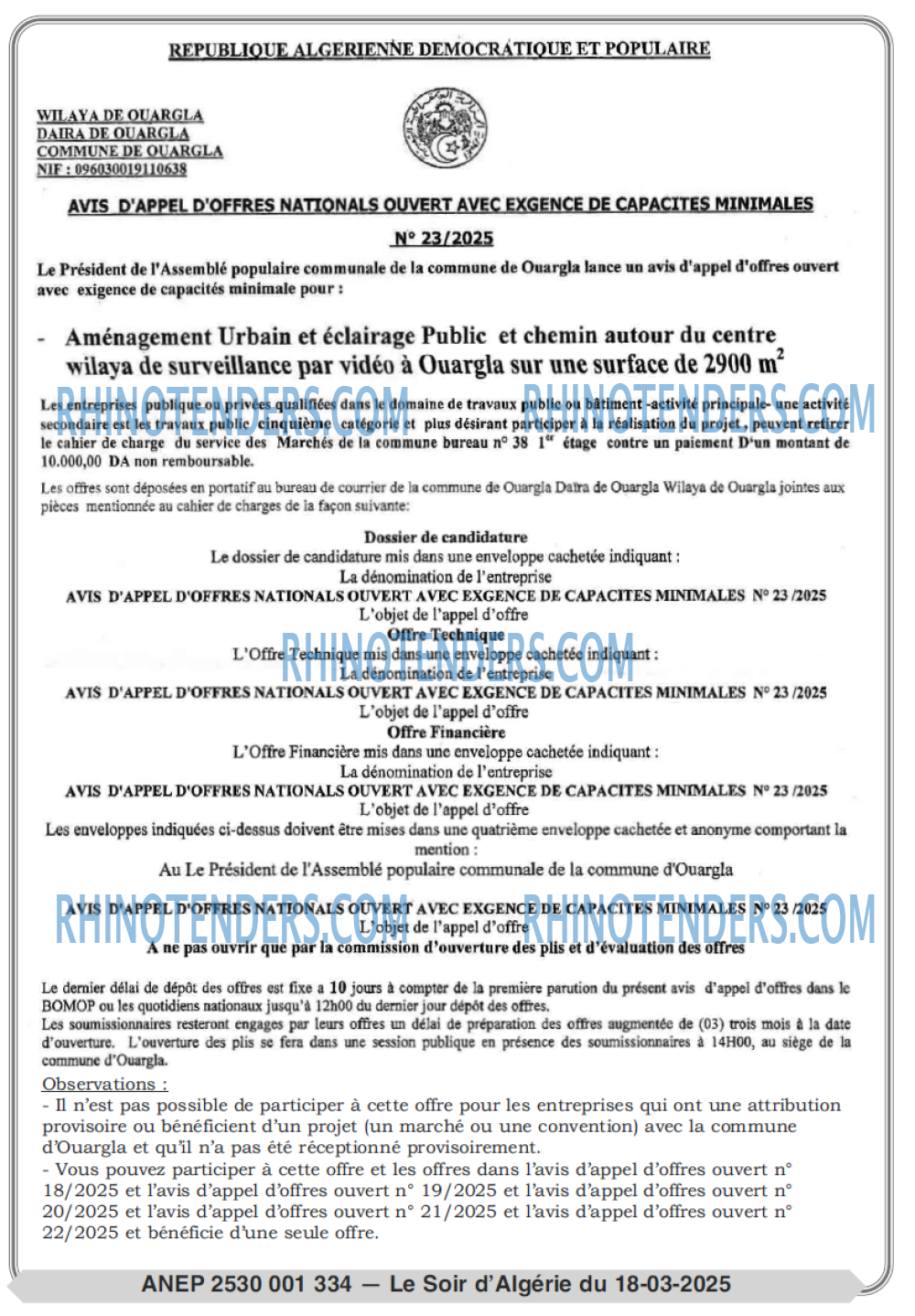 LE SOIR D'ALGERIE