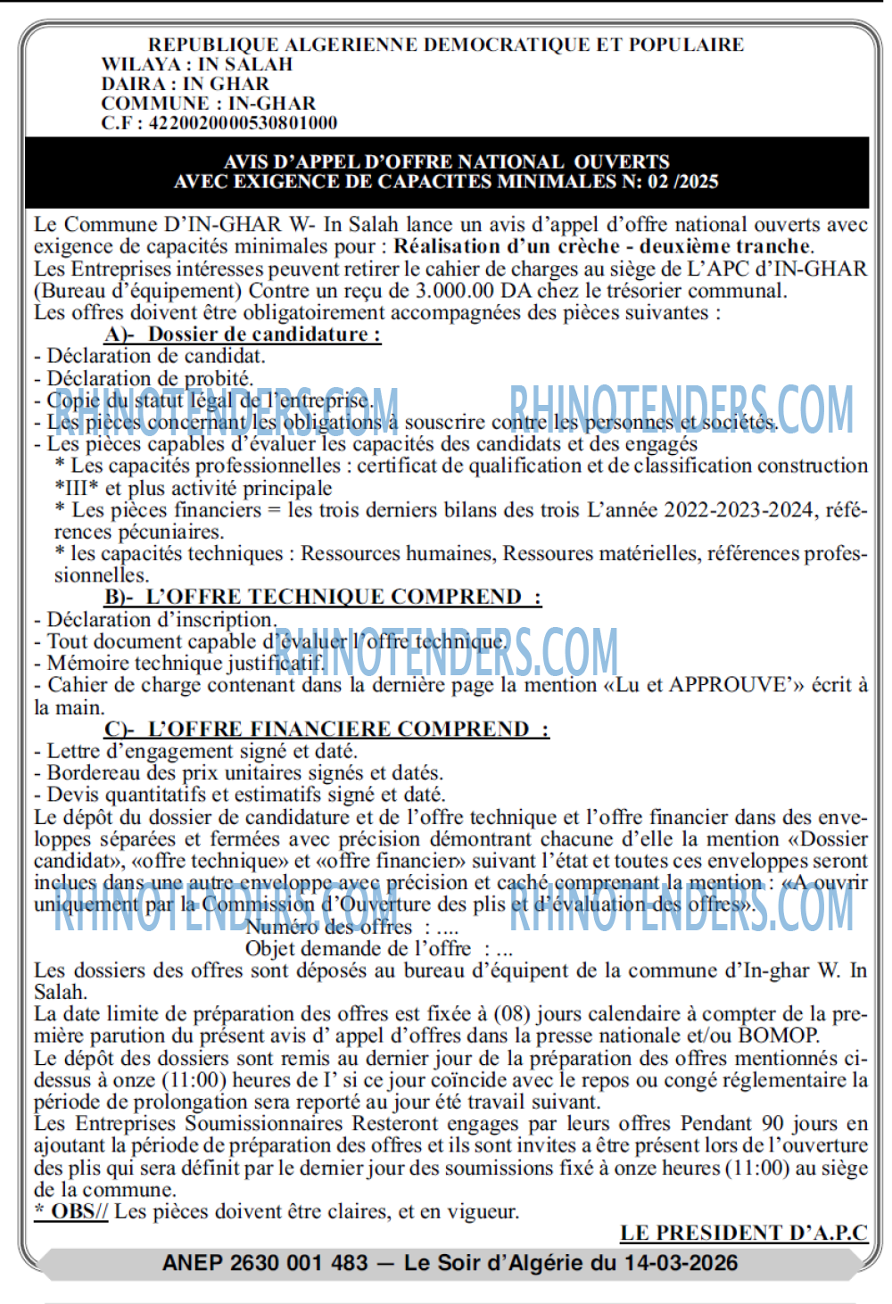LE SOIR D'ALGERIE