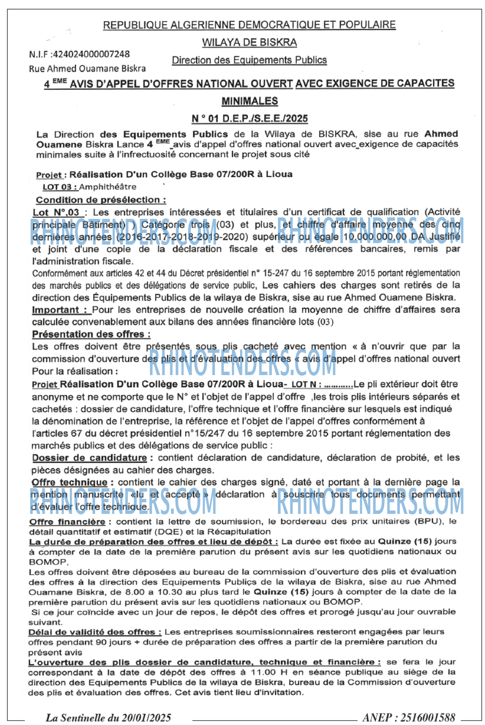 LE QUOTIDIEN DE CONSTANTINE