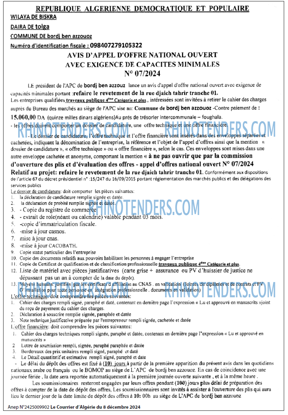 Le Courrier d'Algerie
