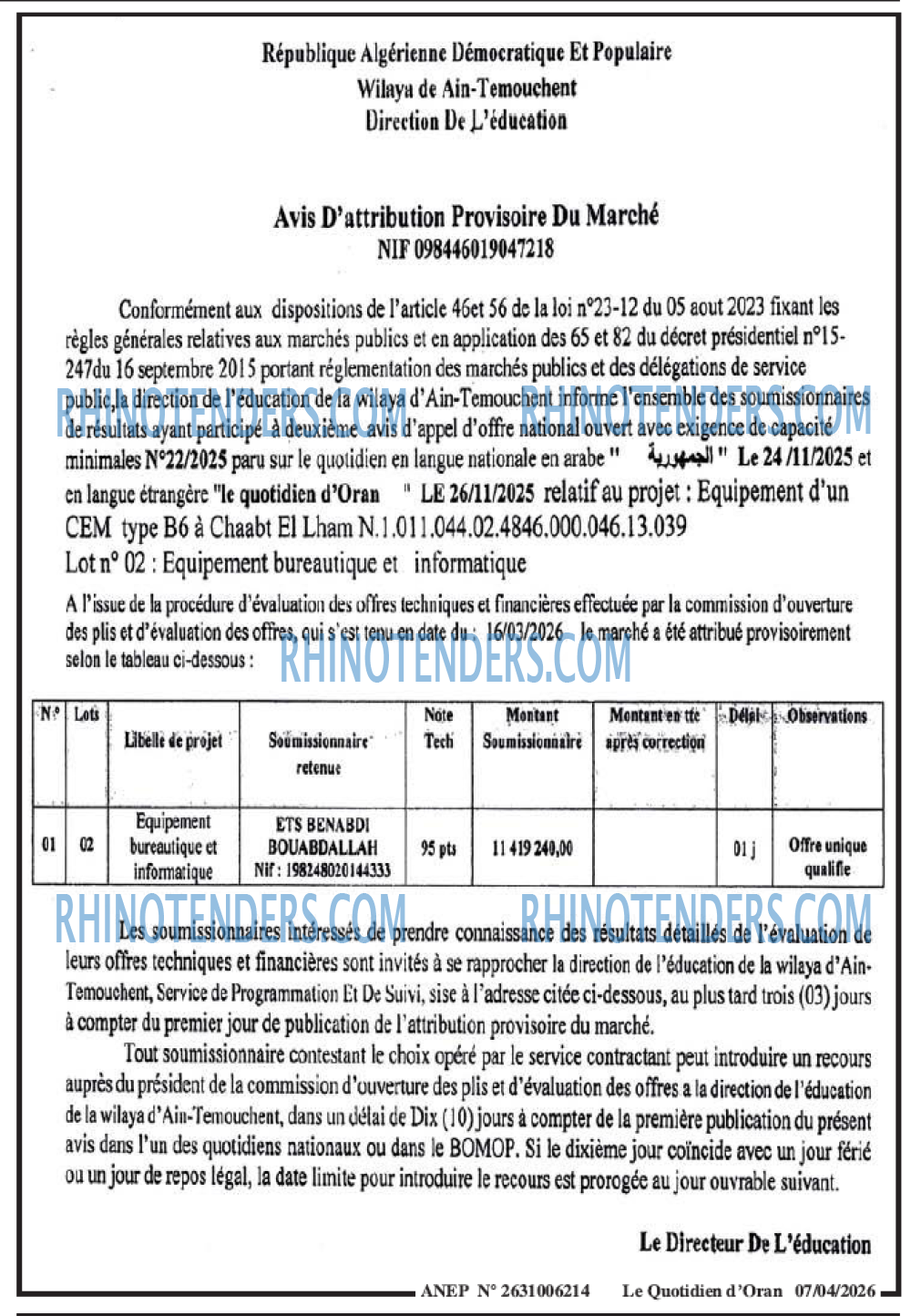 Le Quotidien d'Oran