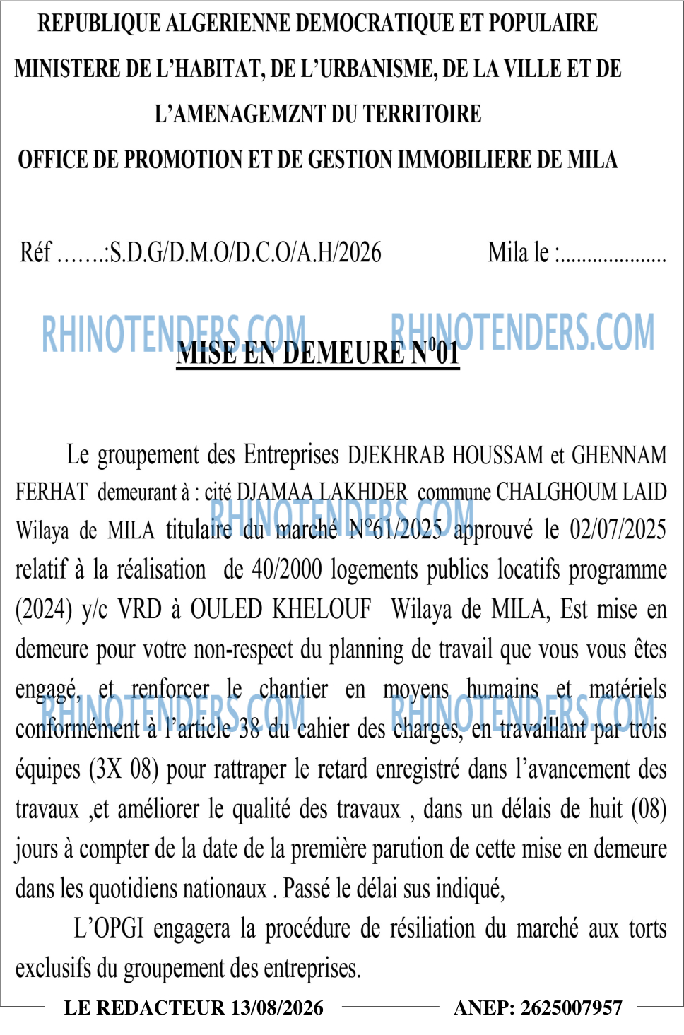 LE REDACTEUR