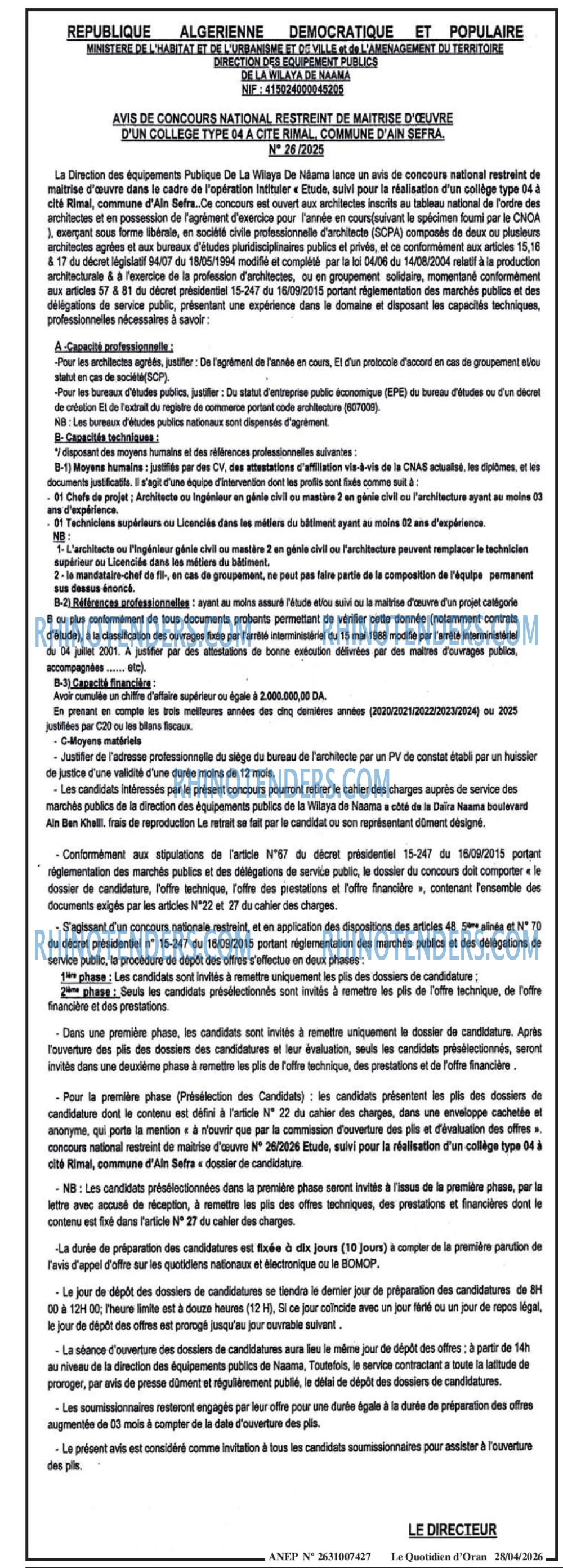 Le Quotidien d'Oran