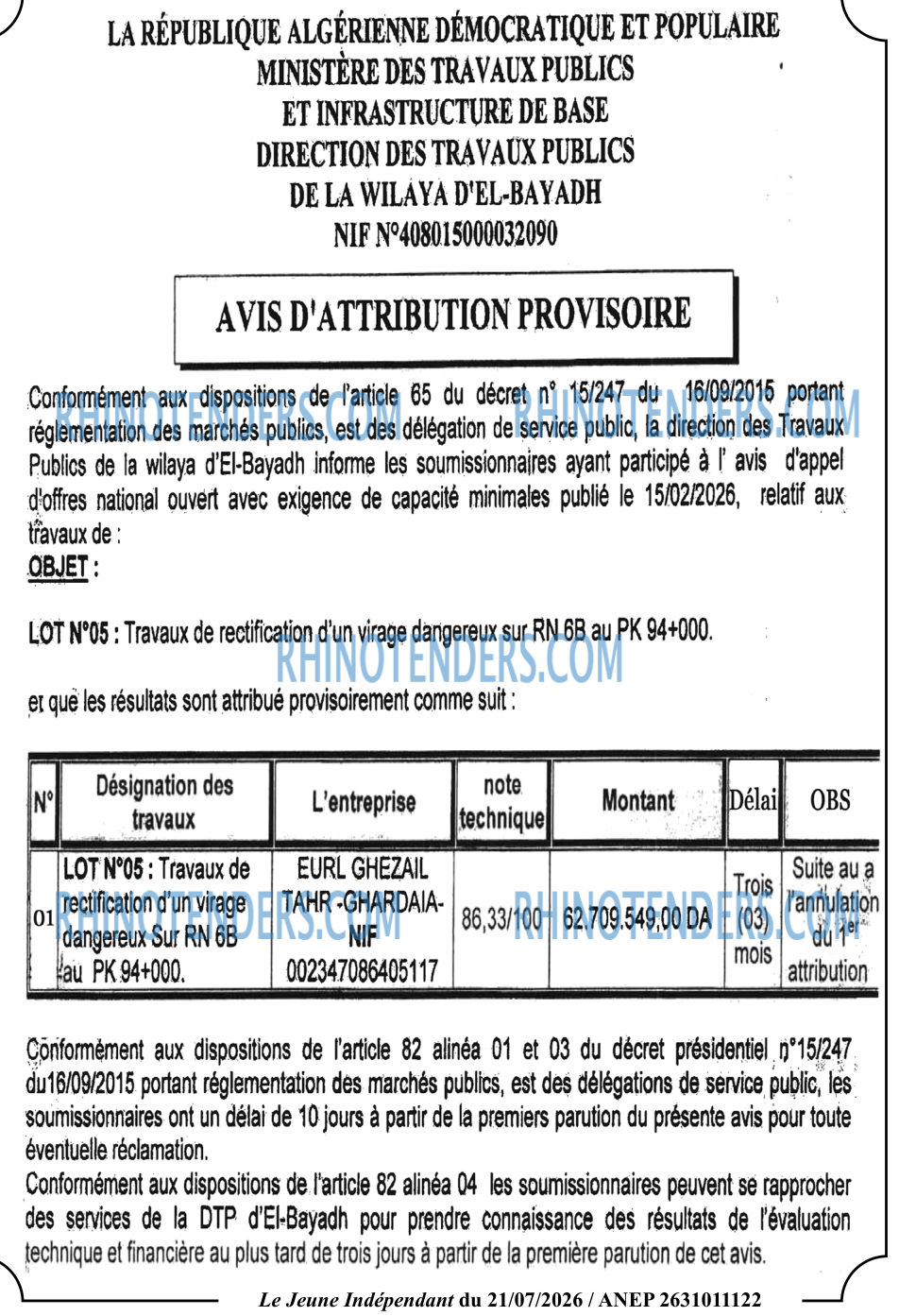 Le jeune indépendant