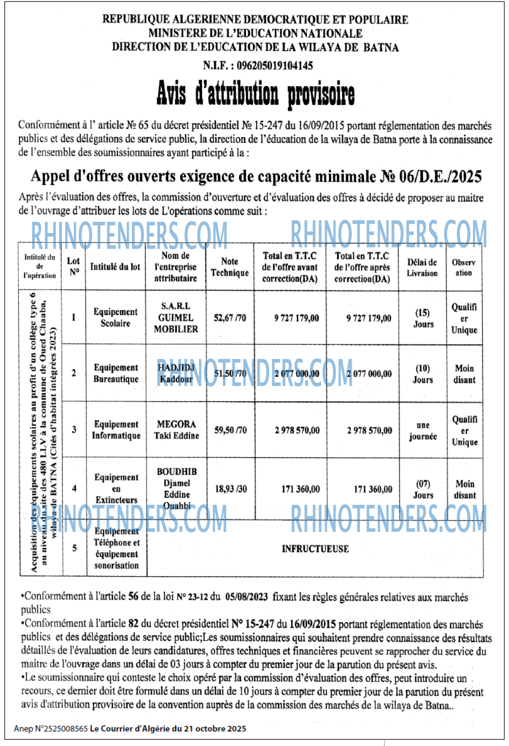 Le Courrier d'Algerie