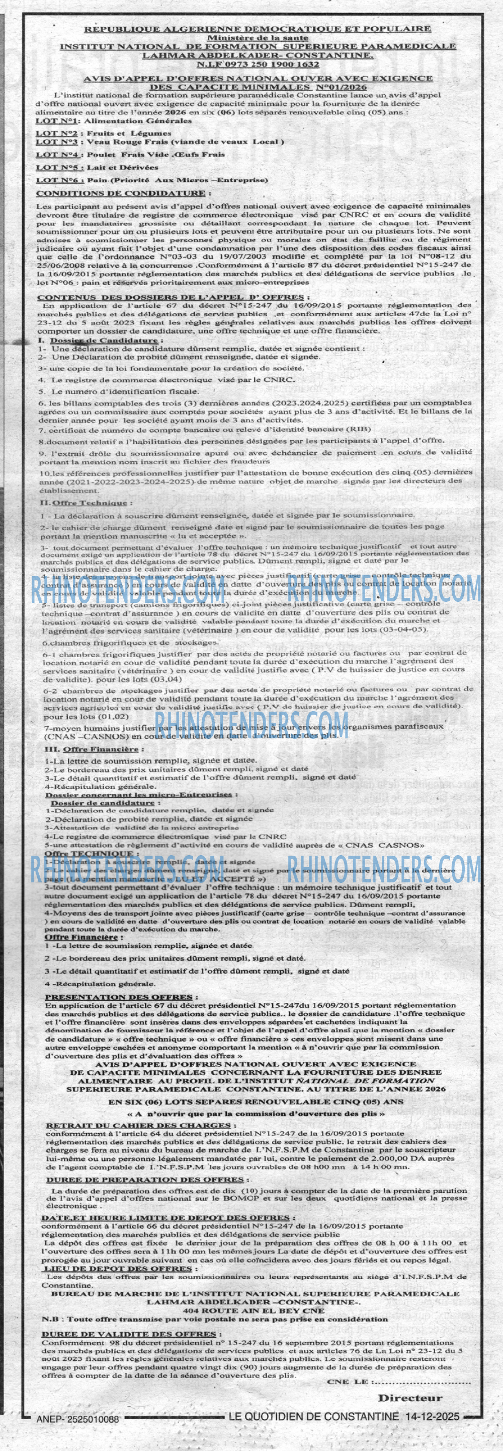 LE QUOTIDIEN DE CONSTANTINE