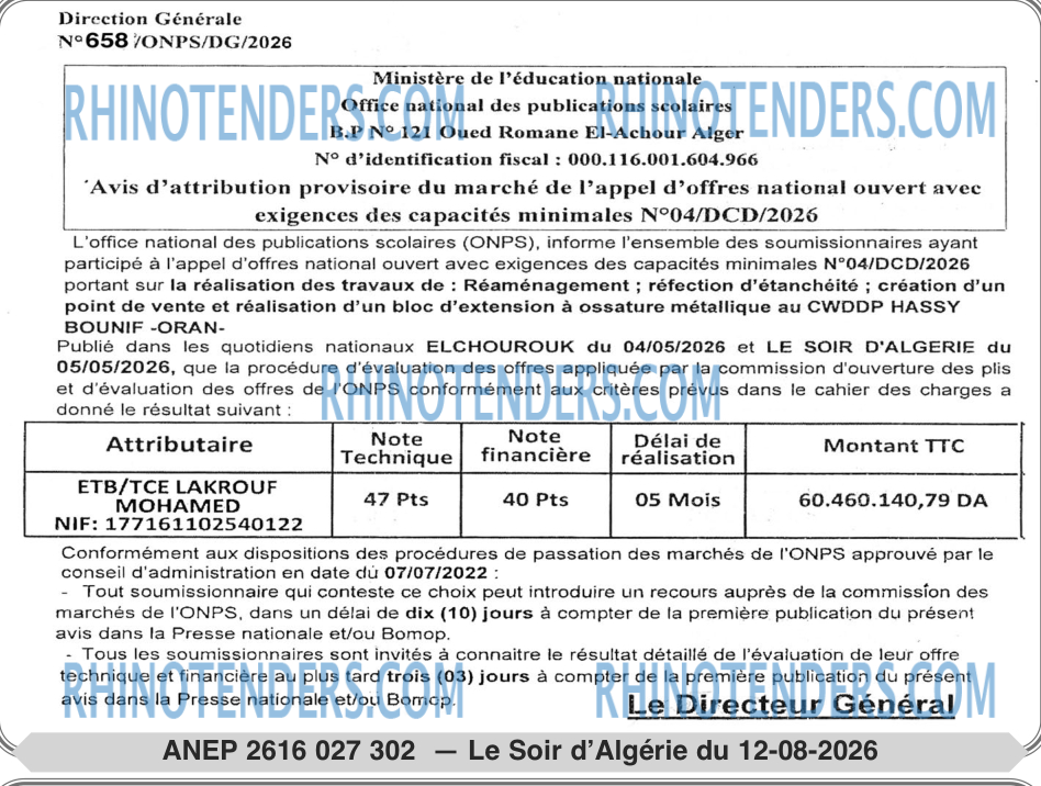 LE SOIR D'ALGERIE