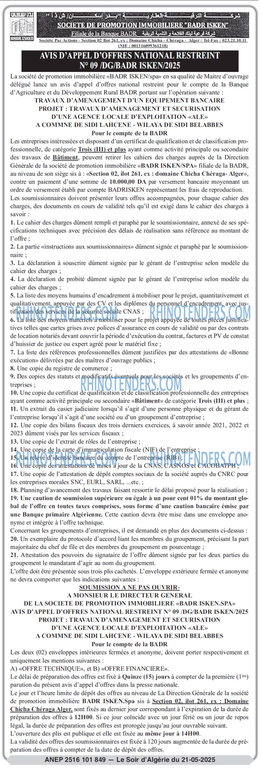 LE SOIR D'ALGERIE