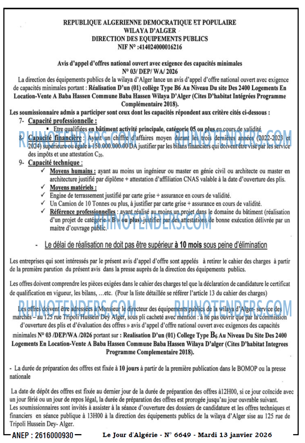 Le Jour d'Algérie
