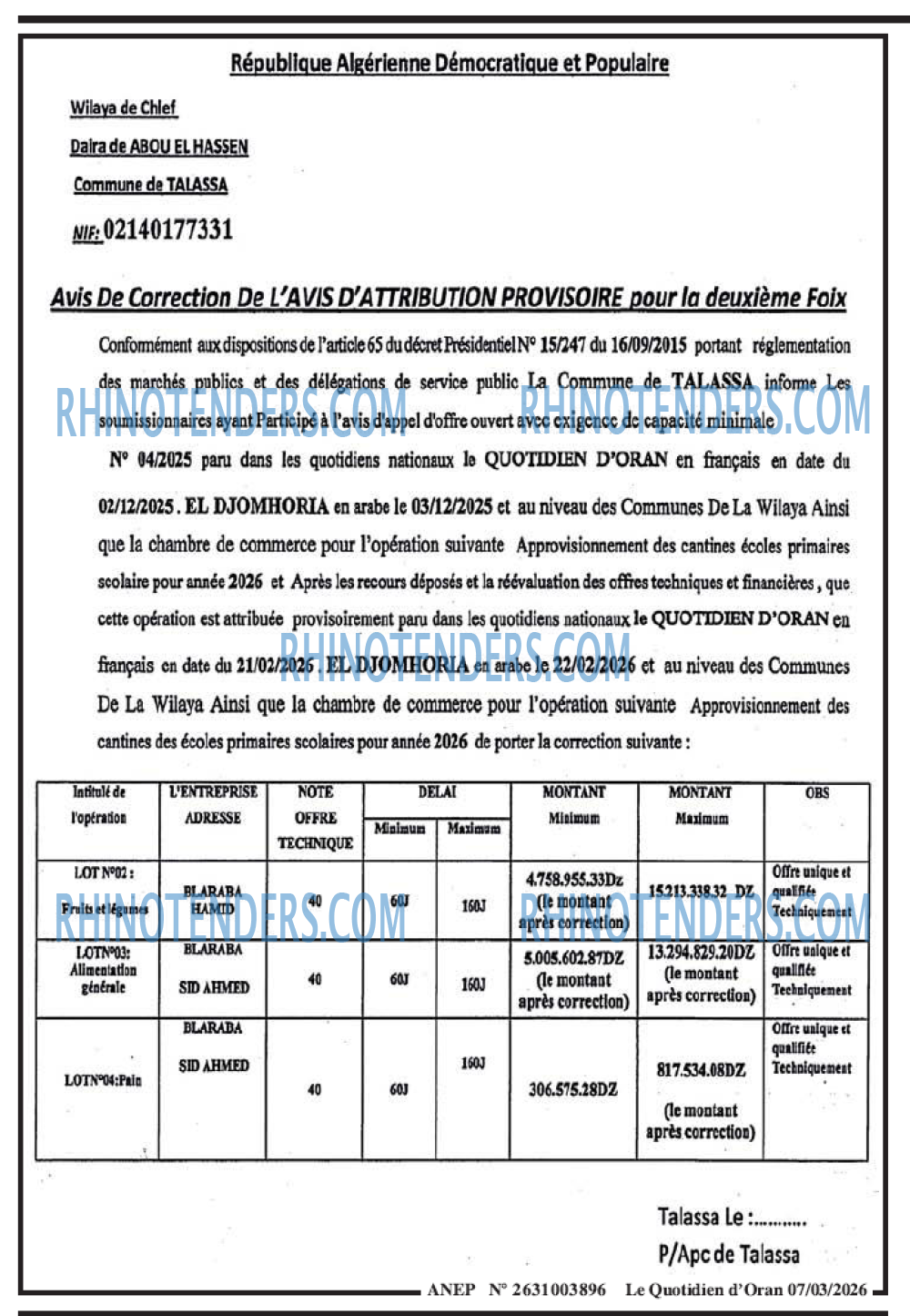Le Quotidien d'Oran