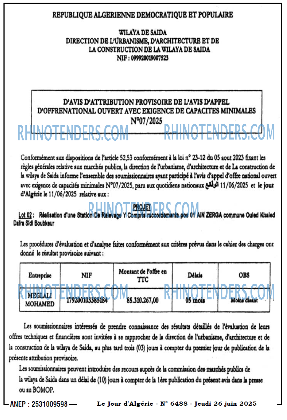 Le Jour d'Algérie