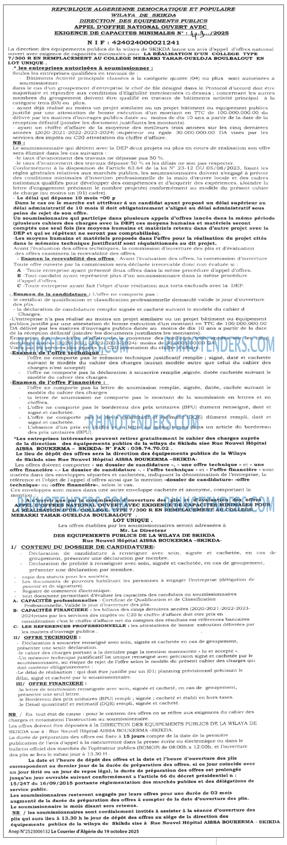 Le Courrier d'Algerie