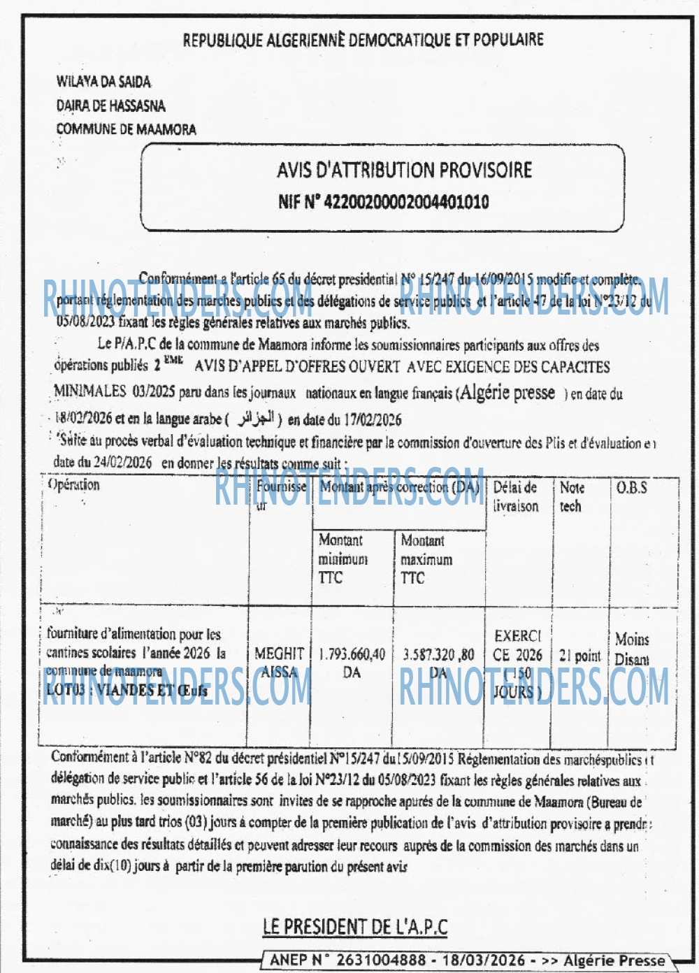 ALGERIE PRESSE