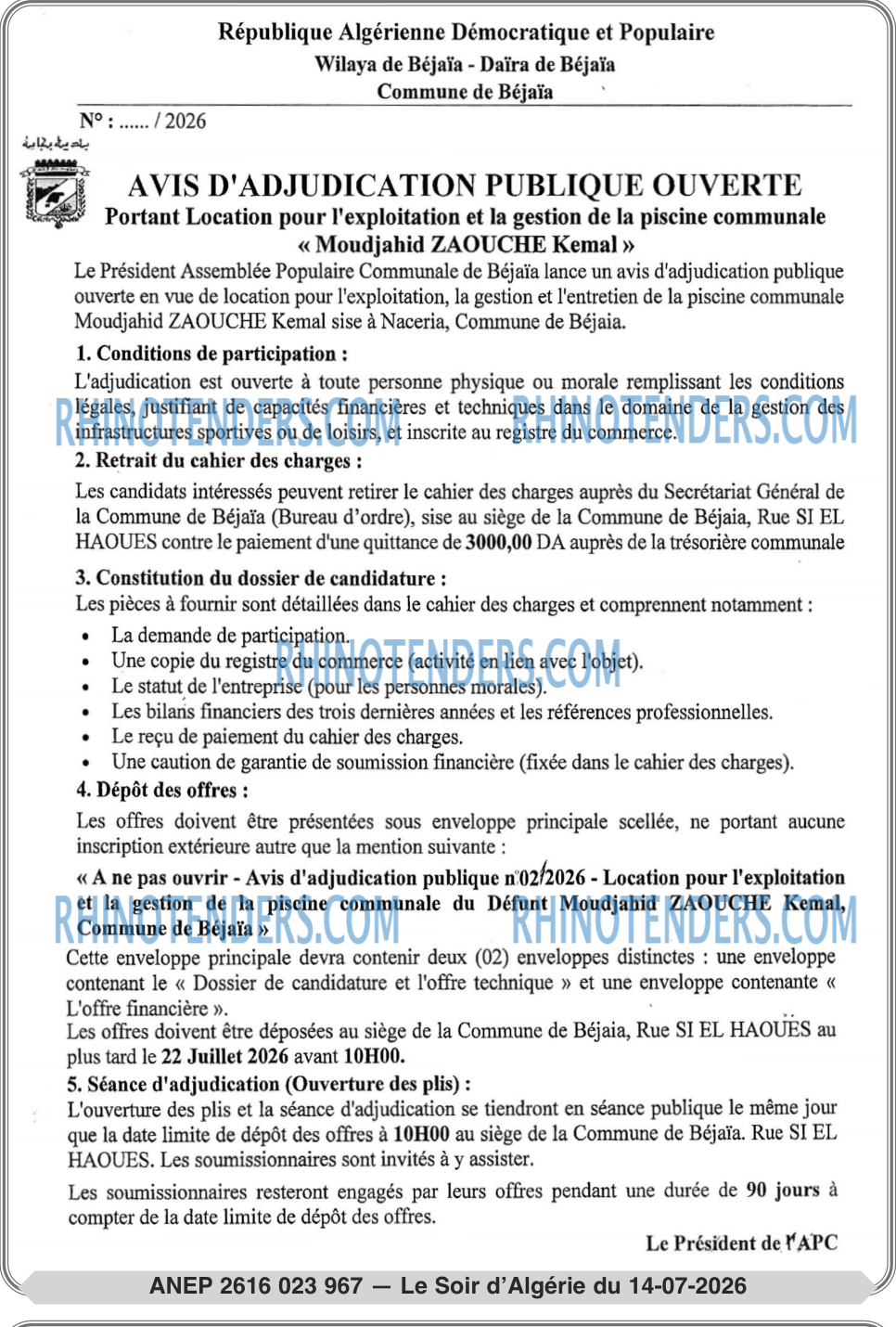LE SOIR D'ALGERIE