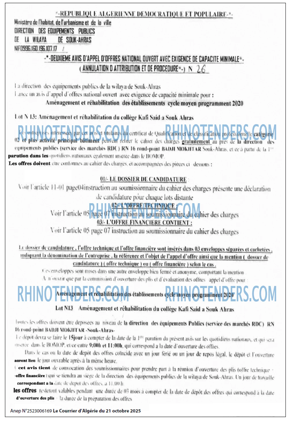 Le Courrier d'Algerie
